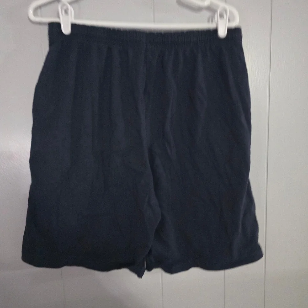 Champion Jersey Athletic Shorts Mens L Navy Blue‎ Elastic Waist Drawstring
